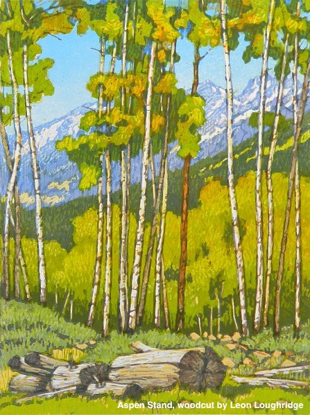 Aspen_Stand_Woodcut_by_Leon Loughridge